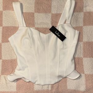 White Corset Tank Top